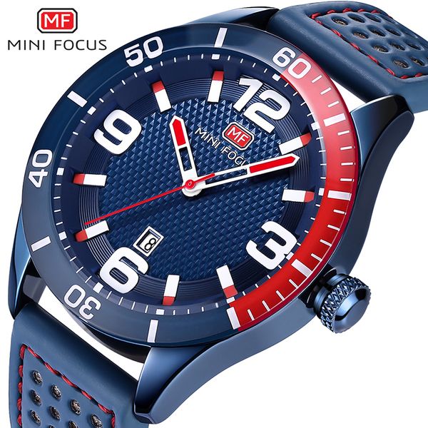 

mini focus sports mens watches casual leather strap quartz watch men clock waterproof fashion sample relogio masculino blue, Slivery;brown