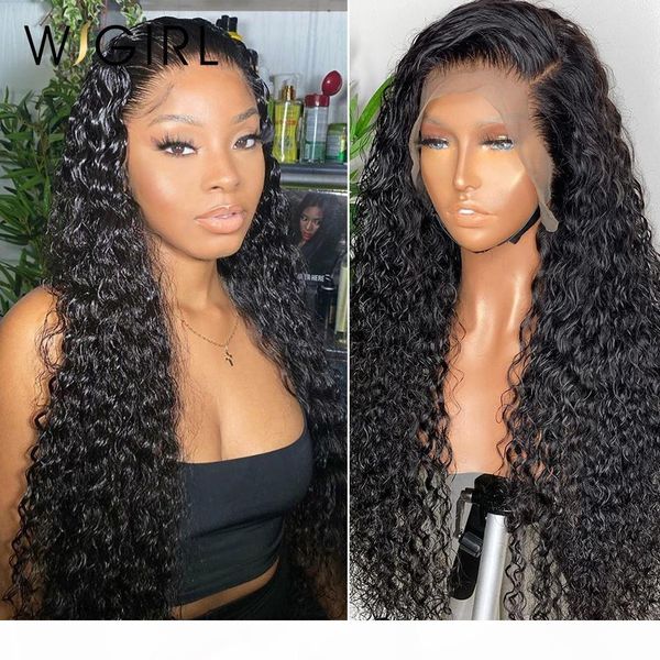 

brazilian water curly 13x4 lace front human hair wigs 26 28 30inch deep wave long frontal wig for black women, Black;brown