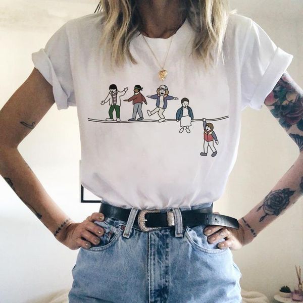 

stranger things t shirt eleven women tees shirts womens tshirt casual t-shirt female clothes harajuku funny movie femme, White