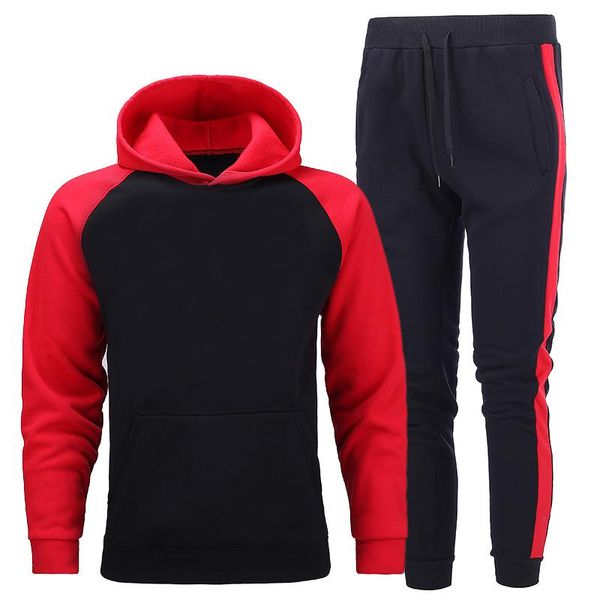 

fashion new men's suit sportswear 2-piece hoodie+trousers jogging fitness sportswear pullover track suit sweater wholesale, Gray