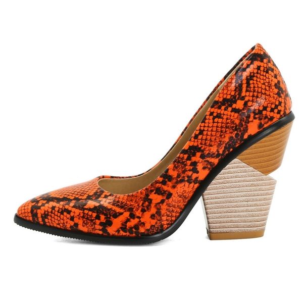 

new snake print wedge shoes woman high heels pumps brand designer wedge heels party office shoe casual western dress pumps t200525, Black