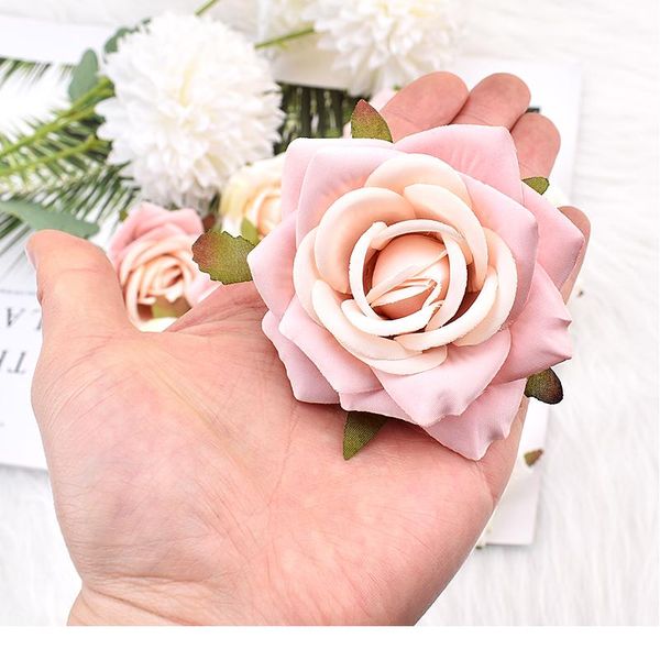 

1pcs 7cm artificial white rose silk flower heads for wedding decoration diy wreath gift box scrapbooking craft fake wmthdq