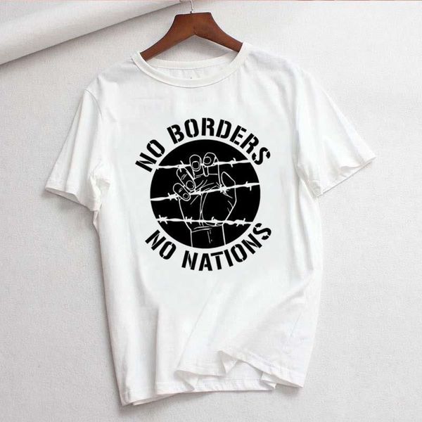 

antifa antifascist anarchy anarchist t shirts summer casual women's t-shirt short sleeve female tees drop shipping, White