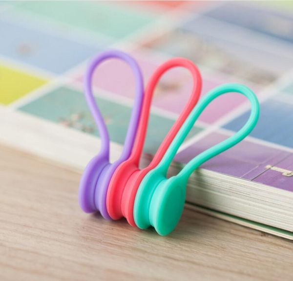 

usb cable holder strap management silicone earphone cord magnetic organizer gather clips bookmark keychain house supplies owc3588