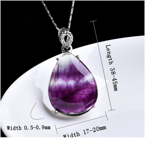 

1pc natural fluorite mineral jewelry water drop fluorite pendant noble fashion couple decoration pendant pendant neckl jllrqt, Black
