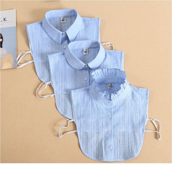 

vintage stand fake collar shirt women lace lapel detachable collars for women black false collars woman half shir qylhot, White