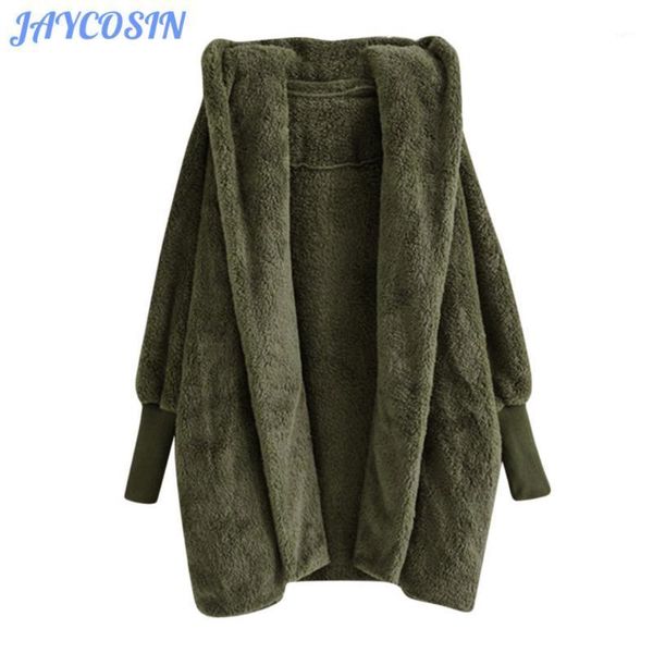

jaycosin clothes women winter solid plus size sweatshirt hooded coat female long sleeve outwear women fashion jacket coats 10221, Black