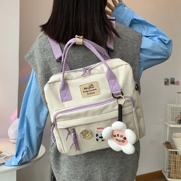 

enopella fashion waterproof women backpack for teenager kawaii girl student mini college black cute school bag mochila rucksack c0125