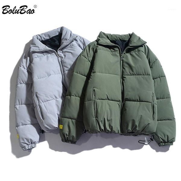 

bolubao brand men fashion stand parkas winter new men solid color warm thick parka jacket casual zipper parka coats male1, Black