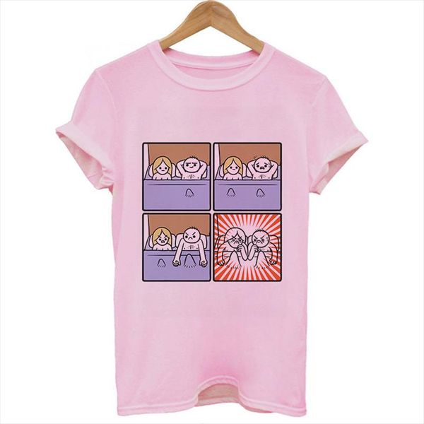 

summer new funny style women pink t shirt fashion vintage streetwear harajuku tshirt skateboard street t shirt, White