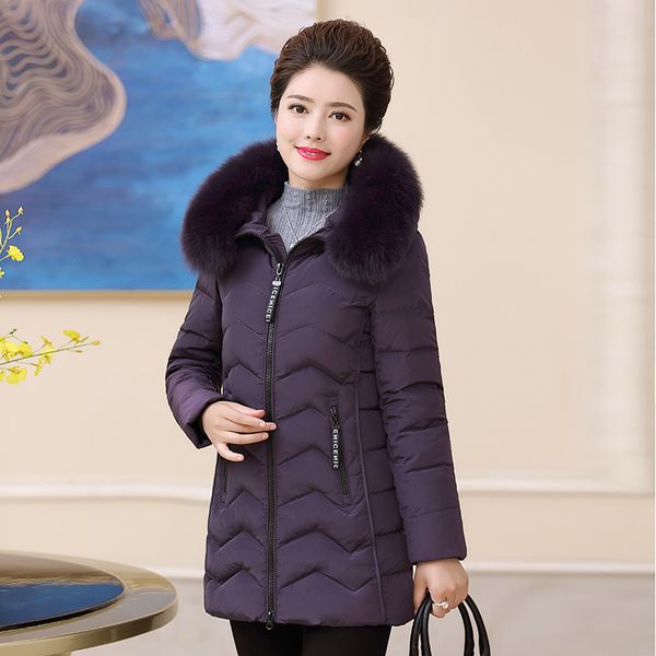 

winter coat, 2020, female fox fur collar, large sizes, with hood, warm jacket, mujer chaquette, 563 coba, Black
