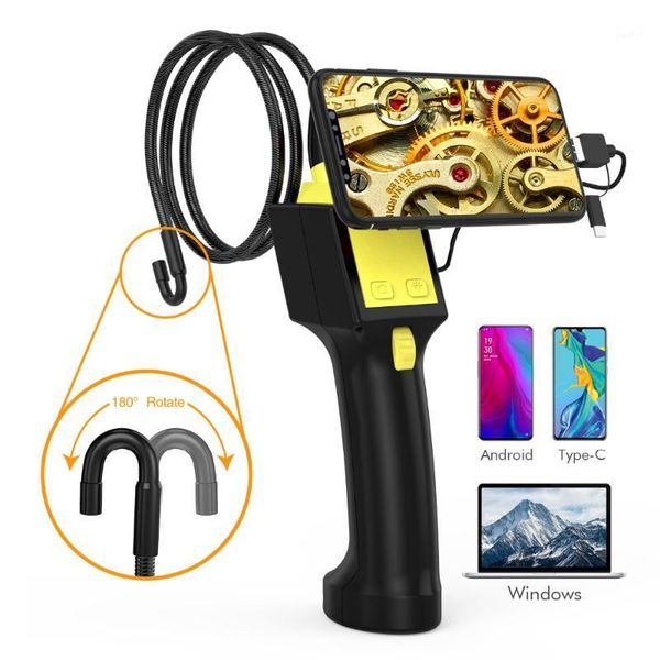 

cameras 360 degree rotation 3in1 usb for android otg endoscope 720p two way articulate handheld inspection borescope camera1