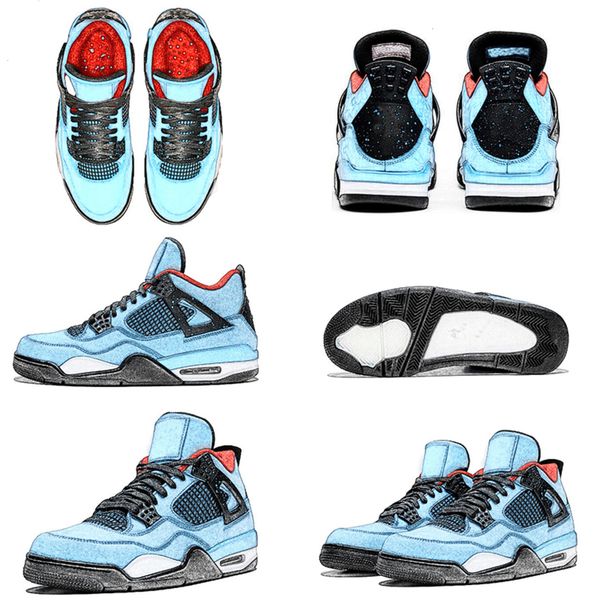 

new travis scotts x 4s mens shoes for men scotts trainers sports sneakers size us 7-13