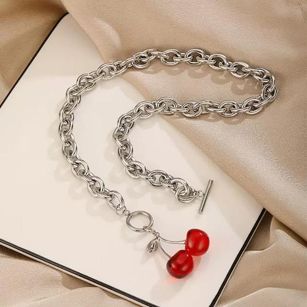 

мода хип-хоп лаконичный целый матч черный красный вишня красный титановый сталь ожерелье подвесной женские модные фабрики прямые продажи jll, Black