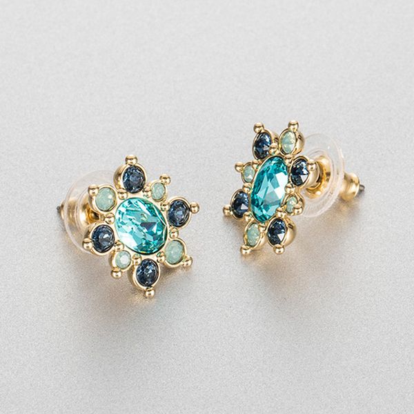 

fashion charm sterling silver original 1:1 copy, colorful and magnificent shining earrings women's luxury jewelry gifts, Golden;silver