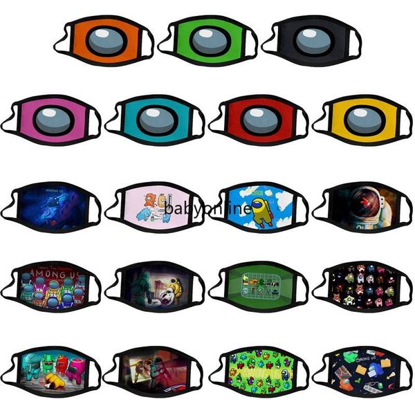 

among us face mask designer masks cartoon game black kids dust pm2.5 mask soft breathable ear hook mask
