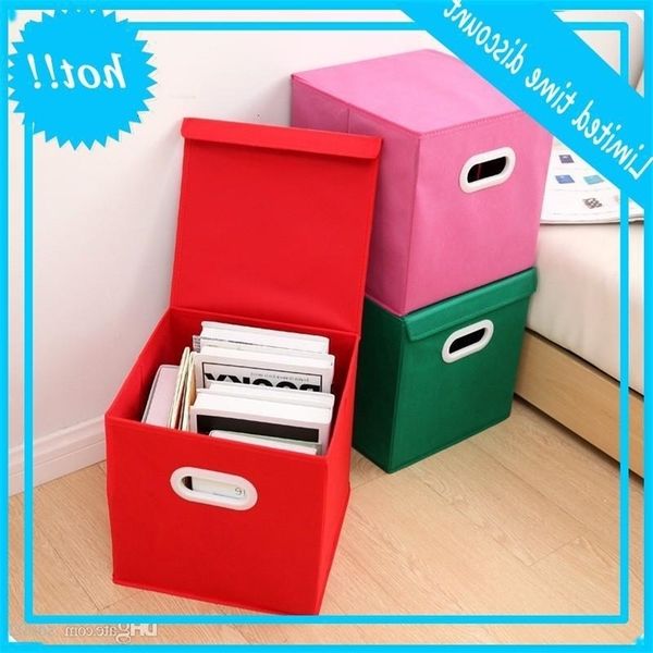 

foldable storage boxes with lid linen large fabric clothes organizer multi colors mould proof square toys books container portable 5 5ly zz