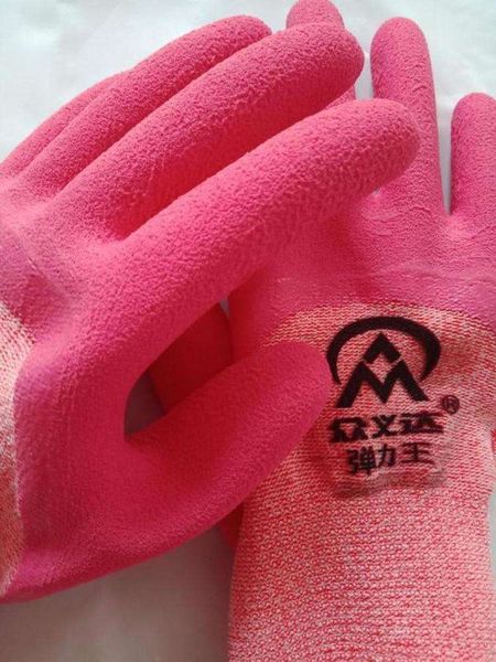 

of latex small 12 women' pairs foam anti-skid, wear-resistant, breathable and soft dipped rubber labor protection gloves dz0b, Blue;gray