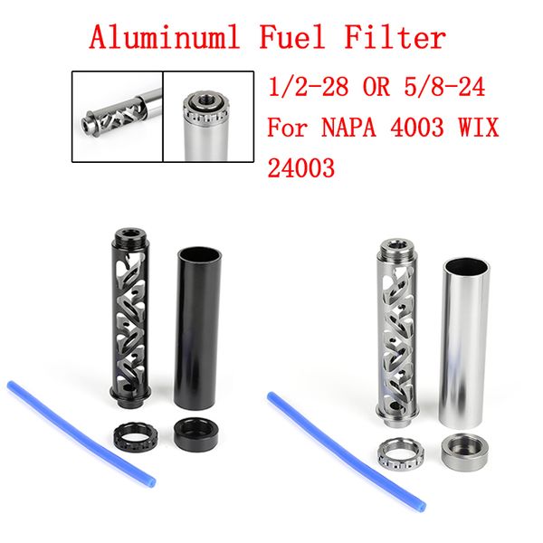 

dhl shipping 6 inch extension spiral 1/2-28 or 5/8-24 alloy fuel filter single core for napa 4003 wix 24003 solvent motorcycle