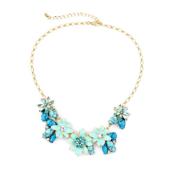 

pendant necklaces arrival bohemia style charm necklace for women flower pendants brisk collar gold color statement bijoux, Silver