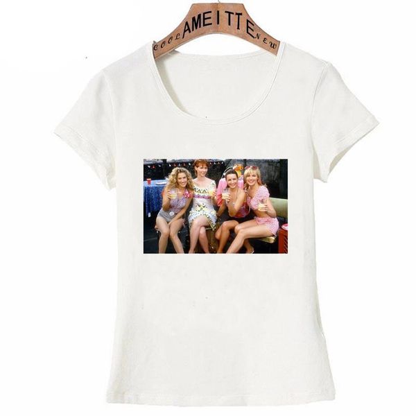 

hip hop style and the city print t-shirt summer women t-shirt cute girl casual tees woman white short sleeve