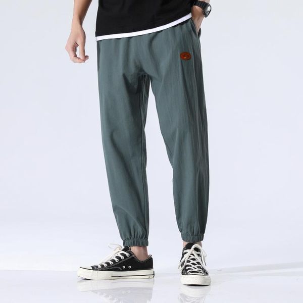

2020 spring summer harem pants men lightweight cotton ankle-length loose mens joggers pants casual men trousers 4xl 5xl, Black
