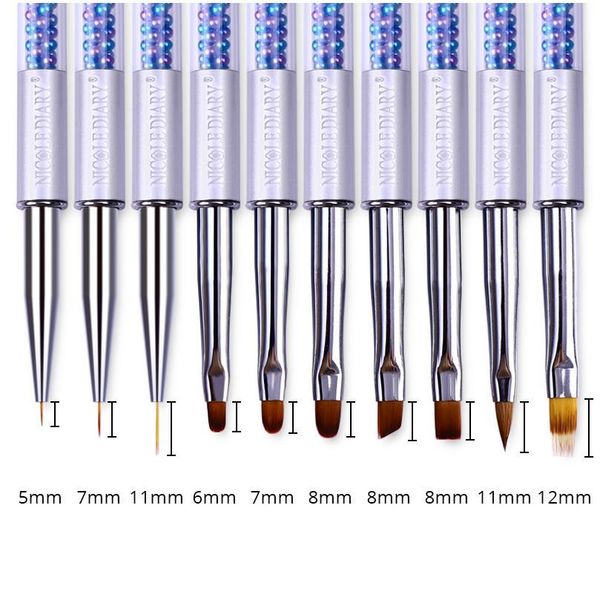 

nicole diary uv gel brush liner painting pen acrylic drawing brush for nails gradient rhinestone handle nail sqcydm