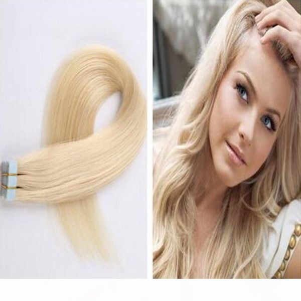 

tape virgin human hair extensions 50g original natural raw virgin remy brazilian peruvian indian malaysian skin wefts pu tape hair, Black