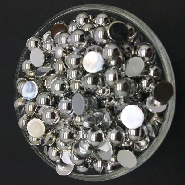 

3/4/5/6/8/10mm gold silve half pearl bead flat back scrapbook for craft flatback 3/4/5/6/8/1 sqcqif, Bronze;silver