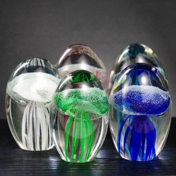 

decorative objects & figurines deskfantasy 3d jellyfish crystal ball with rainbow color light changing effects sensory jelly fish tank t