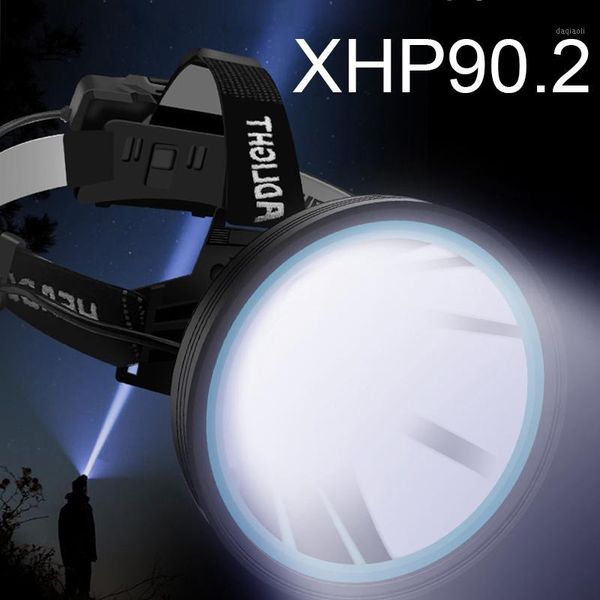 

xhp90.2 led headlamp white yellow color lighting head lamp 3 modes torch 32w bulbs 3* 18650 battery for camping1