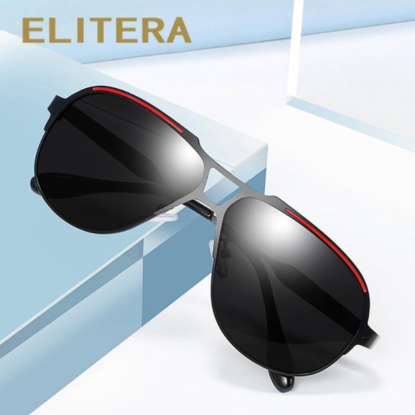 

sunglasses elitera polarized uv400 men's brand male cool driving sun glasses eyewear gafas de sol shades with box, White;black