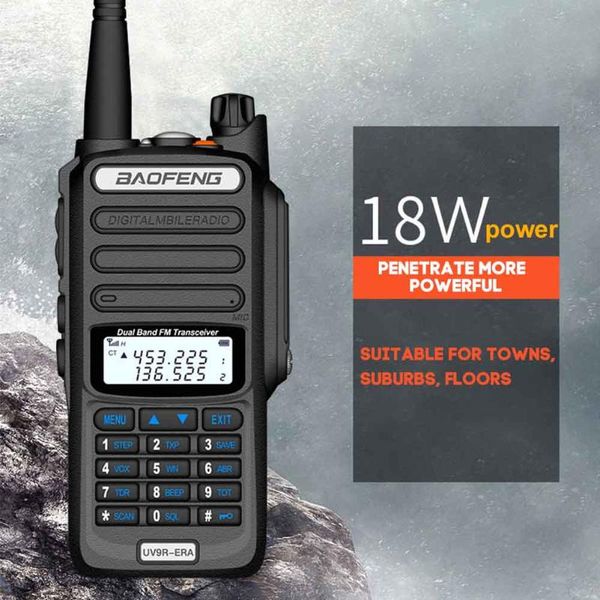 

walkie talkie 2021 uv-9r plus waterproof ip68 high power cb ham 50 20 km long range uv9r portable two way radio hunting