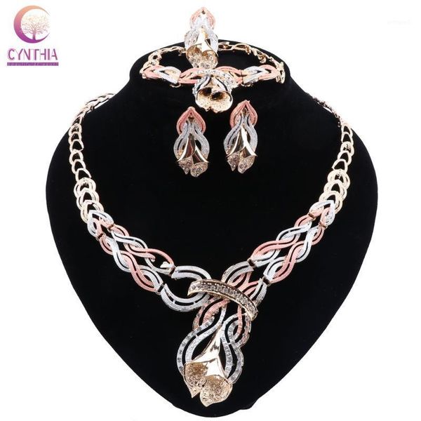 

earrings & necklace cynthia nigerian women wedding jewelry set brand fashion african bridal dubai gold colorful earrings1, Silver