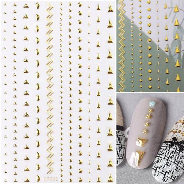 

stickers & decals 1 sheet of 3d for gold nail metal decorations manicure tips, Black