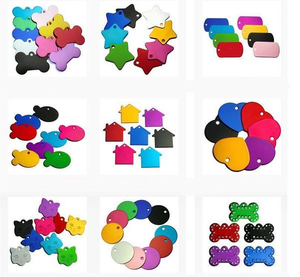 

stock dog tag metal blank military pet dog id card tags aluminum alloy army dog tags no chain mixed colors