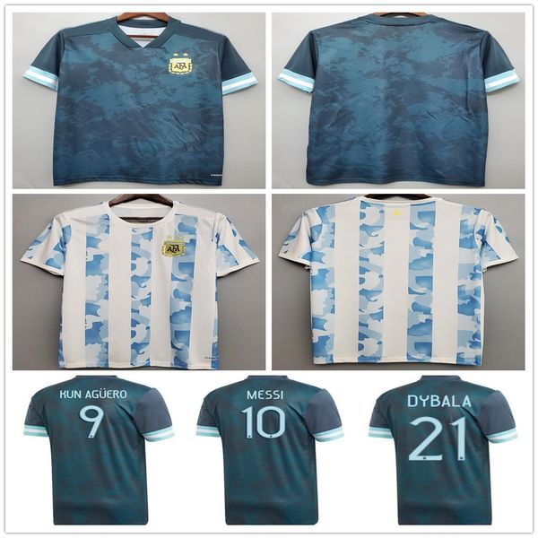 

20 21 argentina soccer jersey 2020 home away football shirt messi dybala aguero lo celso martinez tagliafico men + kids kit uniform, Black;yellow