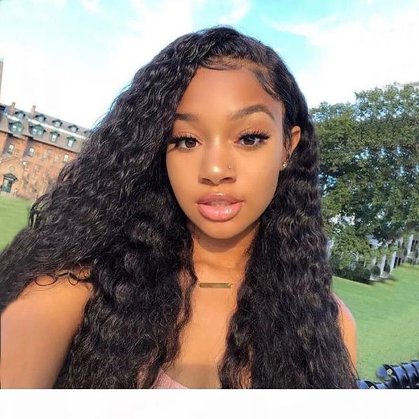 

360 lace frontal human hair wigs peruvian curly hair natural color pre plucked lace front wigs with baby hair good quality remy wig, Black;brown