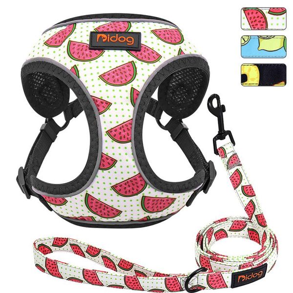 

cute adjustable dog harness leash set reflective mesh puppy vest nylon pet walking leash lead for small medium dogs c sqcujp