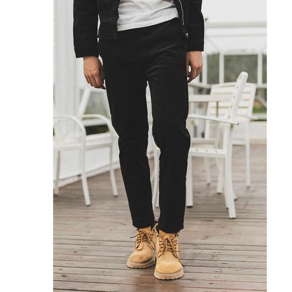 

2021 autumn new slim solid color straight wick pants slacks casual fashion individuality youth men's wear 28-38, Black