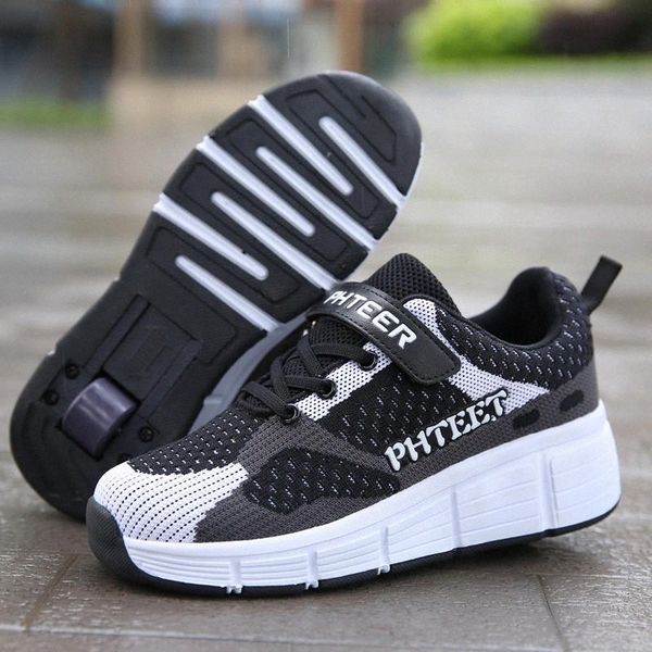 

roller skate shoes for kids boys girls wheels sneakers with on double wheels children boy girl roller sneakers tennis pink shoes #of6q