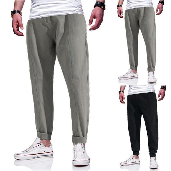 

men's pants man fitness sports men joggers causal black sweatpants slim fit cotton trousers elastic waist #41