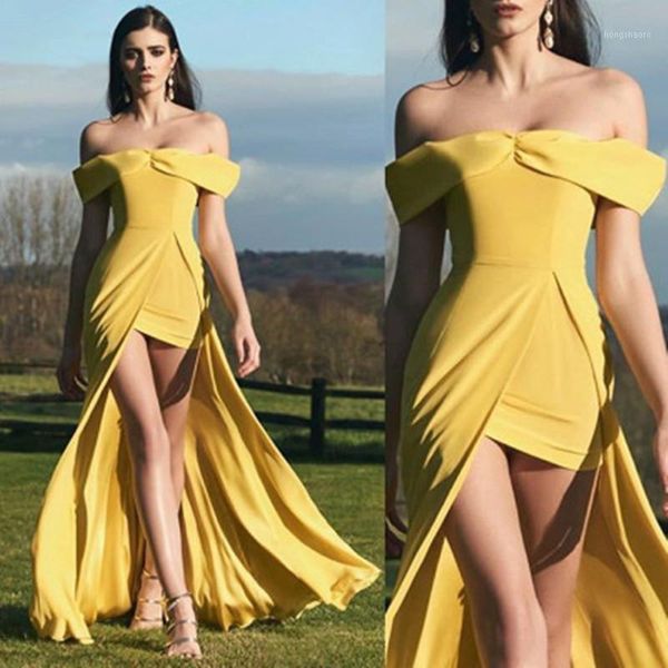 

party dress women 2019 summer elegant yellow bodycon dress twisted ruffles slit hem dresses vestidos mujer1, Black;gray