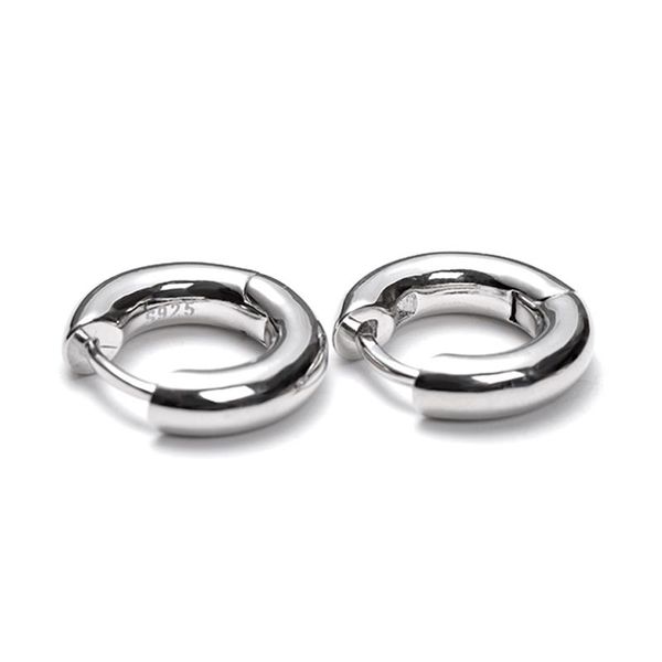

hoop & huggie concise earring sterling sliver, Golden;silver
