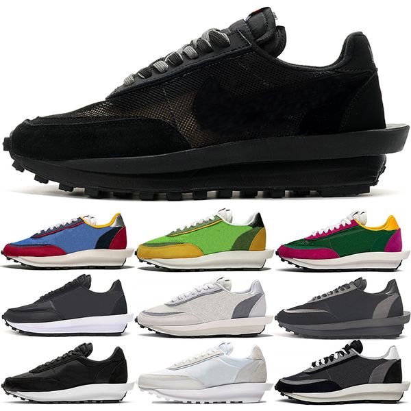 

chunky dunky waffle men women trainers running shoes nyc pigeon triple black white nylon fashion runner mens sports sneakers size 5.5-11, White;red