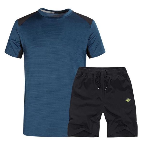 

new men's summer sports quality suit elastic quick drying short sleeve t-shirt running fitness clothes group purchase, Gray