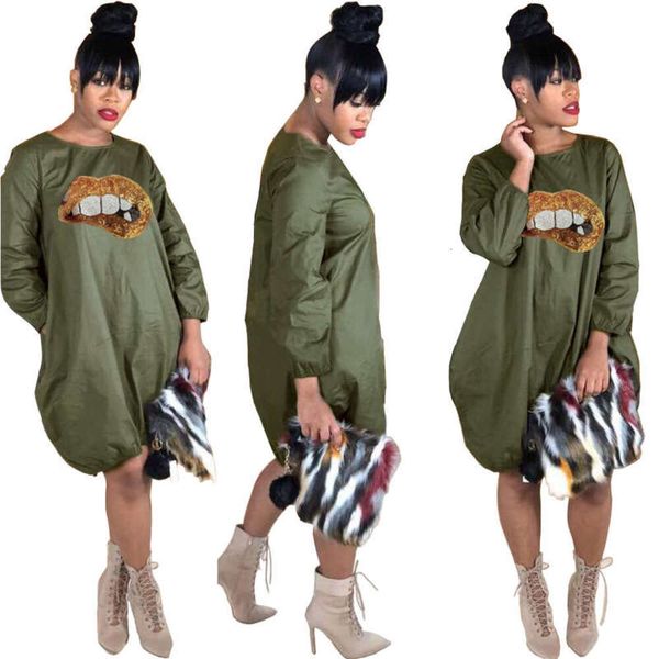 

solid cy8528 loose women's color selling sequin lip simple dress, Black;gray