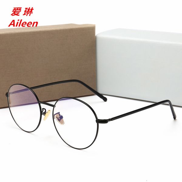 

new metal round frame flat lens for men and women kml-designer, White;black