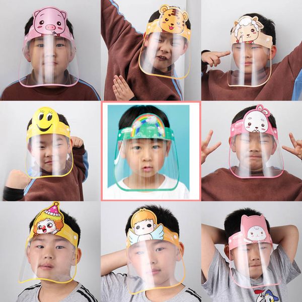 

50pcs kid dustproof masks transparent protective cartoon anti-fog full face shield anti dust windproof pet mask hh9-3208