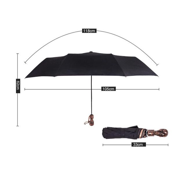 

safebet творческий череп ручки зонтика мужчины matic ретро складные зонты ветрозащитный портативный перевозка груза падения safebet креативн